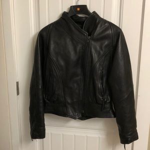 Real Leather Ladies Motorcycle Jacket